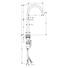 AXOR One Waschtischmischer Select 260 für Aufsatzwaschtische mit Push-Open Ablaufgarnitur, Mattschwarz