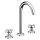 AXOR One 3-Loch Waschtischarmatur 170 mit Kreuzgriffen und Push-Open Ablaufgarnitur, Chrom
