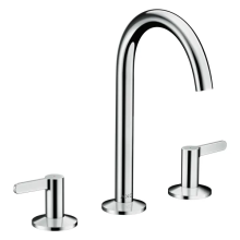 AXOR One 3-Loch Waschtischarmatur 170 mit Hebelgriffen und Push-Open Ablaufgarnitur, Chrom