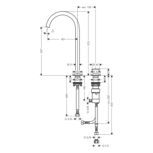 AXOR One 2-Loch Waschtischmischer Select 260 mit Push-Open Ablaufgarnitur, Mattweiß