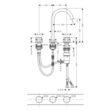 AXOR One 3-Loch Waschtischarmatur Select 170 mit Push-Open Ablaufgarnitur, Mattschwarz