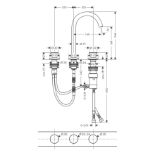 AXOR One 3-Loch Waschtischarmatur Select 170 mit Push-Open Ablaufgarnitur, Mattweiß