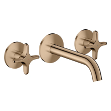 AXOR One 3-Loch Waschtischarmatur Unterputz für Wandmontage mit Auslauf 160 mm und Kreuzgriffen, Polished Red Gold
