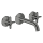 AXOR One 3-Loch Waschtischarmatur Unterputz für Wandmontage mit Auslauf 160 mm und Kreuzgriffen, Polished Black Chrome