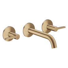 AXOR One 3-Loch Waschtischarmatur Unterputz für Wandmontage mit Auslauf 160 mm und Hebelgriffen, Brushed Bronze