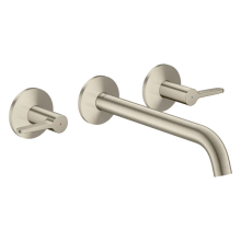 AXOR One 3-Loch Wannenarmatur Unterputz für Wandmontage mit Hebelgriffen, Brushed Nickel