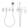 AXOR One 3-Loch Wannenarmatur Unterputz für Wandmontage mit Kreuzgriffen und Handbrause, Polished Red Gold