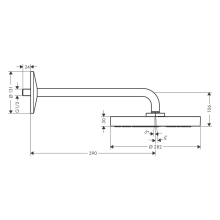 AXOR One Kopfbrause 280 1jet mit Brausearm, Edelstahl Optic