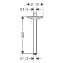 AXOR One Deckenanschluss 300 mm für Kopfbrause 280...