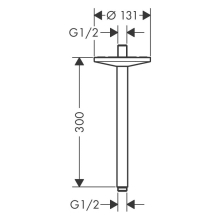 AXOR One Deckenanschluss 300 mm für Kopfbrause 280 1jet, Mattweiß