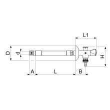 Schlösser Armaturen FROST-TEC AUSSENARMATUR, RB+RV SANITAERGRIFF, 240-410MM, DN15, CHR.
