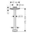 AXOR One Deckenanschluss 300 mm für Kopfbrause 280...