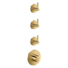 AXOR One Thermostatmodul Unterputz für 3 Verbraucher mit Hebelgriff, Polished Gold Optic