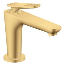 AXOR Citterio C Einhebel-Waschtischmischer 90 mit CoolStart für Handwaschbecken und Ablaufgarnitur - Cubic cut, Brushed Gold Optic