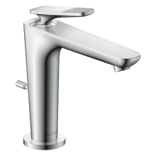 AXOR Citterio C Einhebel-Waschtischmischer 125 mit CoolStart und Zugstangen-Ablaufgarnitur - Cubic cut, Chrom