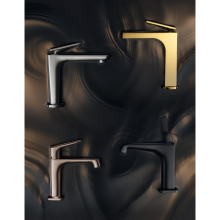 AXOR Citterio C Einhebel-Waschtischmischer 125 mit CoolStart mit Ablaufgarnitur - Cubic cut, Polished Black Chrome