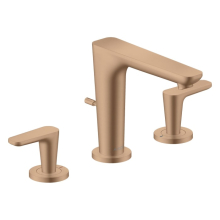 AXOR Citterio C 3-Loch Waschtischarmatur 125 mit Zugstangen-Ablaufgarnitur, Brushed Red Gold