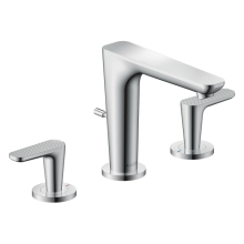 AXOR Citterio C 3-Loch Waschtischarmatur 125 mit Zugstangen-Ablaufgarnitur - Cubic cut, Chrom