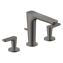 AXOR Citterio C 3-Loch Waschtischarmatur 125 mit Zugstangen-Ablaufgarnitur - Cubic cut, Polished Black Chrome