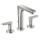 AXOR Citterio C 3-Loch Waschtischarmatur 125 mit Zugstangen-Ablaufgarnitur - Cubic cut, Brushed Nickel