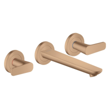AXOR Citterio C 3-Loch Waschtischarmatur Unterputz für Wandmontage mit Auslauf 195 mm, Brushed Red Gold