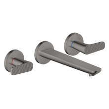 AXOR Citterio C 3-Loch Waschtischarmatur Unterputz für Wandmontage mit Auslauf 195 mm - Cubic cut, Polished Black Chrome
