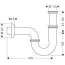 hansgrohe Röhrensiphon Standardmodell, Chrom