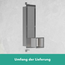 hansgrohe XtraStoris Original Einbau Toilettenpapierhalter mit Vorratsbehälter für 6 Rollen, Edelstahl gebürstet