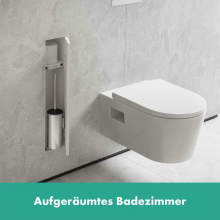 hansgrohe XtraStoris Rock Einbau Toilettenbürstenhalter mit Ablage und befliesbarer Tür, Mattweiß