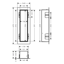 hansgrohe XtraStoris Rock Einbau Toilettenbürstenhalter mit Ablage und befliesbarer Tür, Mattweiß