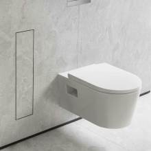 hansgrohe XtraStoris Rock Einbau Toilettenbürstenhalter mit Ablage und befliesbarer Tür, Edelstahl gebürstet