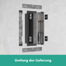 hansgrohe XtraStoris Rock Einbau Toilettenbürstenhalter mit Ablage und befliesbarer Tür, Edelstahl gebürstet