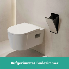 hansgrohe XtraStoris Rock Einbau Abfalleimer mit befliesbarer Tür 300/150/140, Mattschwarz