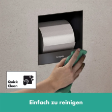 hansgrohe XtraStoris Original Einbau Toilettenpapierhalter 150/150/140, Mattschwarz