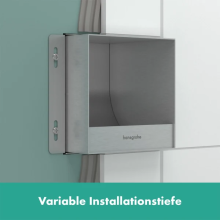 hansgrohe XtraStoris Original Einbau Toilettenpapierhalter 150/150/140, Edelstahl gebürstet