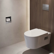 hansgrohe XtraStoris Original Einbau Toilettenpapierhalter 150/150/140, Edelstahl gebürstet