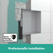 hansgrohe XtraStoris Minimalistic Wandnische rahmenlos 300/150/140, Edelstahl gebürstet