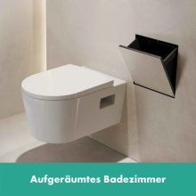hansgrohe XtraStoris Rock Einbau Abfalleimer mit befliesbarer Tür 300/300/100, Mattschwarz