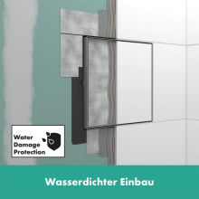 hansgrohe XtraStoris Rock Einbau Abfalleimer mit befliesbarer Tür 300/300/140, Mattschwarz