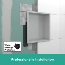 hansgrohe XtraStoris Original Wandnische mit Rahmen 300/300/70, Betongrau