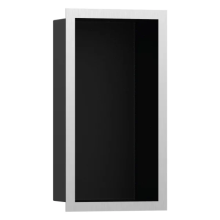 hansgrohe XtraStoris Individual Wandnische Mattschwarz mit Designrahmen 300/150/100, Edelstahl gebürstet