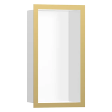 hansgrohe XtraStoris Individual Wandnische Mattweiß mit Designrahmen 300/150/100, Polished Gold Optic