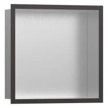 hansgrohe XtraStoris Individual Wandnische Edelstahl gebürstet mit Designrahmen 300/300/100, Brushed Black Chrome