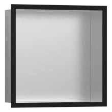 hansgrohe XtraStoris Individual Wandnische Edelstahl gebürstet mit Designrahmen 300/300/100, Mattschwarz
