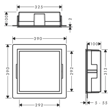 hansgrohe XtraStoris Individual Wandnische Mattschwarz mit Designrahmen 300/300/100, Brushed Black Chrome