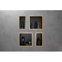 hansgrohe XtraStoris Individual Wandnische Mattschwarz mit Designrahmen 300/300/100, Polished Gold Optic