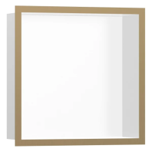 hansgrohe XtraStoris Individual Wandnische Mattweiß mit Designrahmen 300/300/100, Brushed Bronze