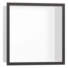 hansgrohe XtraStoris Individual Wandnische Mattweiß mit Designrahmen 300/300/100, Brushed Black Chrome