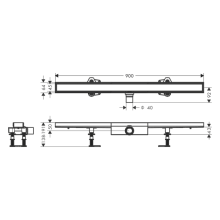 hansgrohe RainDrain Compact Komplettset Duschrinne 900 befliesbar für flache Installation