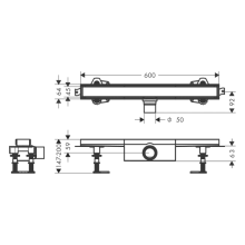 hansgrohe RainDrain Compact Komplettset Duschrinne 600 befliesbar für Standardinstallation